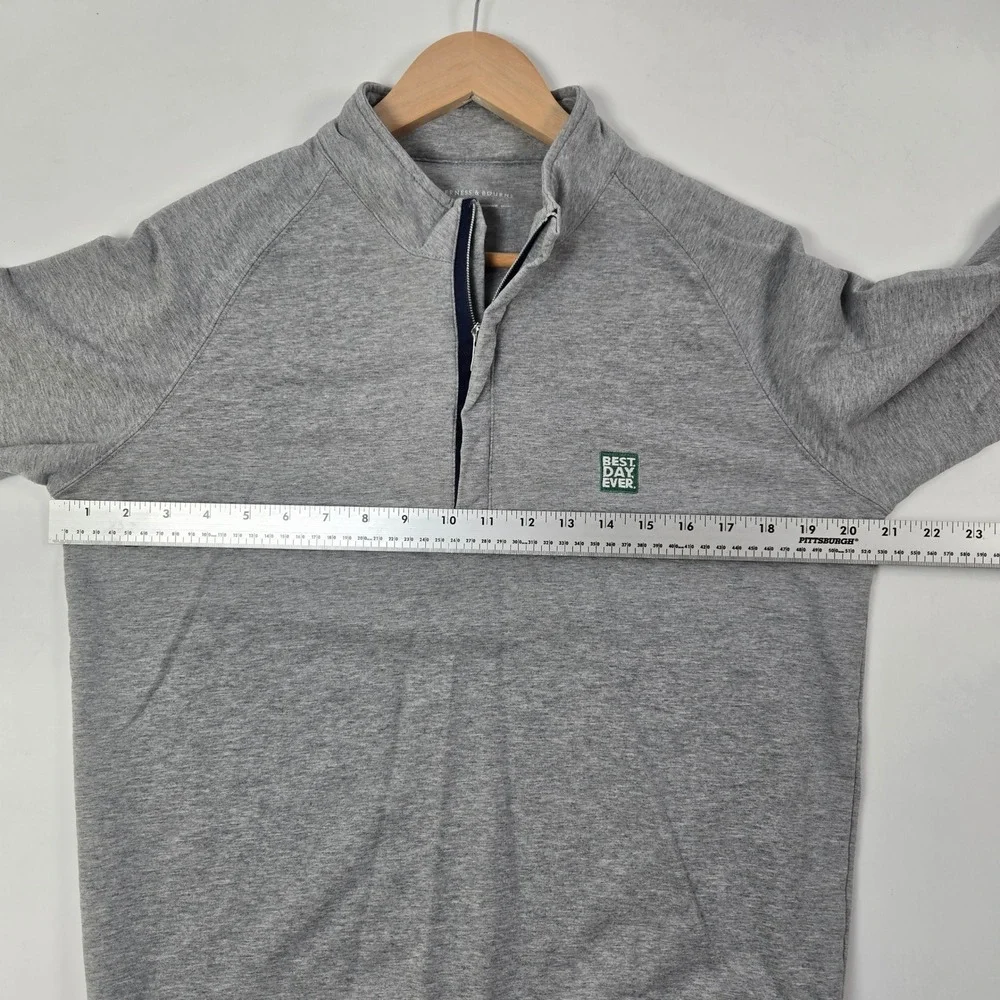 Holderness & Bourne Quarter Zip Pullover Mens S Gray Best Day Ever Golf Sweater